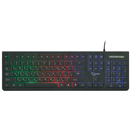 Клавиатура Gembird KB-250L USB с подсветкой влагозащитная игровая черная