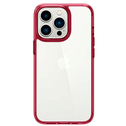 Чехол для iPhone 13 Pro гибридный Spigen SGP Ultra Hybrid прозрачно-красный