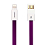 Кабель USB - Lightning для зарядки iPhone 0,8 м плоский Pisen (Пайсен) фиолетовый