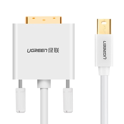Кабель Mini DisplayPort - DVI-D (папа- папа) длина 1,5 м Ugreen MD102 белый