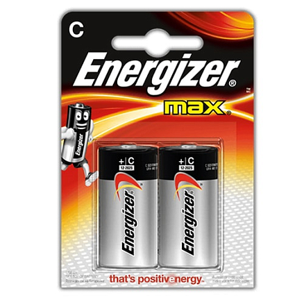 Батарейка LR14 Alkaline (бочка маленькая C) Energizer Max упаковка 2 шт.