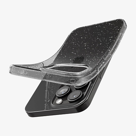Чехол для iPhone 15 Pro гелевый с блестками Spigen Liquid Crystal Glitter прозрачный