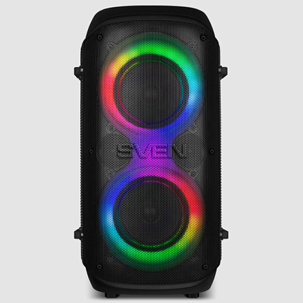 Портативная колонка Sven PS-800 с подсветкой, USB и поддержкой MicroSD карт черная