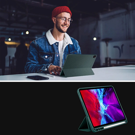 Чехол для iPad Pro 11, Pro 11 2020, Pro 11 2021 книжка Spigen Urban Fit темно-бирюзовый