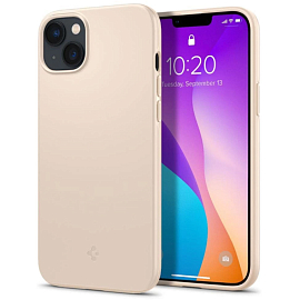 Чехол для iPhone 14 пластиковый Spigen Thin Fit бежевый