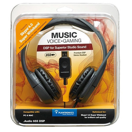 Наушники Plantronics Audio 655 накладные с микрофоном для компьютера в USB порт