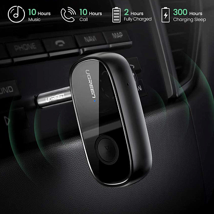 Bluetooth аудио адаптер (ресивер) разъем 3,5 мм aptX Ugreen CM279 с громкой связью черный