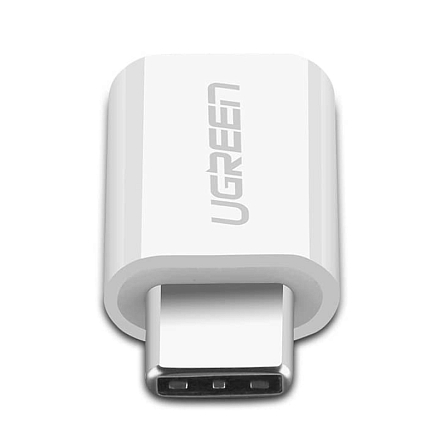 Переходник Type-C - MicroUSB (папа - мама) Ugreen US157 белый