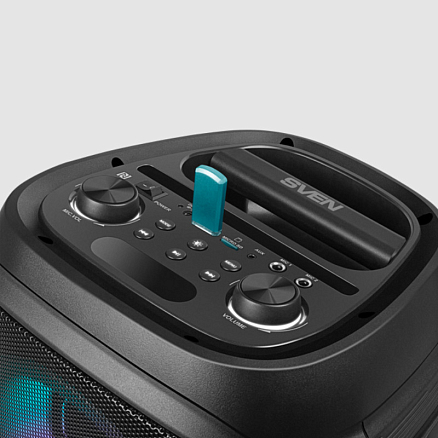 Портативная колонка Sven PS-800 с подсветкой, USB и поддержкой MicroSD карт черная
