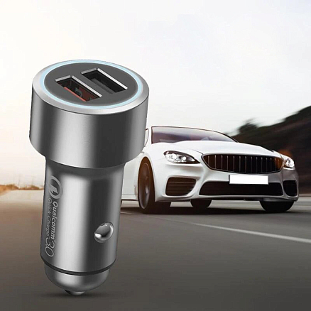 Зарядное устройство автомобильное с двумя USB входами 3А Xiaomi 70mai Midrive CC02 (быстрая зарядка QC 3.0)