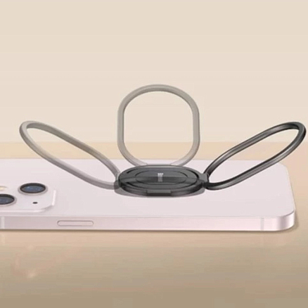 Держатель для телефона на палец Baseus Rails серый