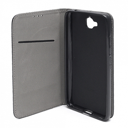 Чехол для Huawei Y6 Pro, Enjoy 5 кожаный - книжка GreenGo Smart Magnet черный