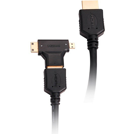 Кабель HDMI - HDMI (папа - папа) длина 1,8 м оригинальный Prestigio PHDMIAC1 + переходник на miniHDMI и microHDMI