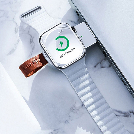Беспроводная зарядка мини для Apple Watch Baseus Dotter белая