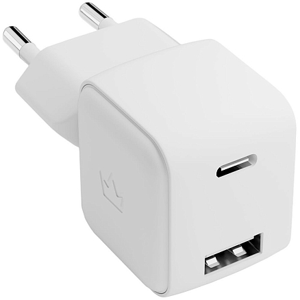 Зарядное устройство сетевое с USB и Type-C 20W VLP G-Charge (быстрая зарядка QC, PD) белое