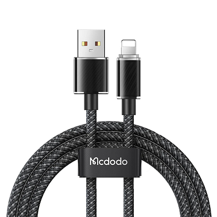 Кабель USB - Lightning для зарядки iPhone 1,2 м 3A 12W плетеный McDodo CA-3640 черный