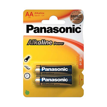 Батарейка LR6 Alkaline (пальчиковая большая AA) Panasonic упаковка 2шт.