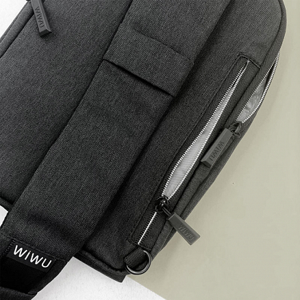 Рюкзак однолямочный WiWU Odyssey Cross Body с отделением для планшета и USB портом черный