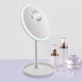 Зеркало для макияжа с подсветкой настольное Nova TD-020 белое