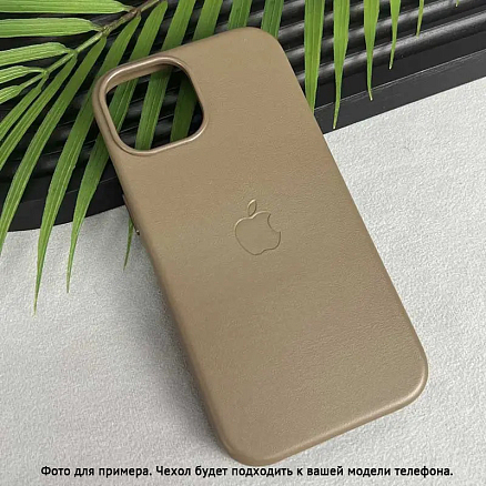 Чехол для iPhone 14 Pro Max кожаный Digitalpart Magsafe хаки