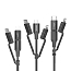 Кабель USB - MicroUSB, Lightning, Type-C 1,2 м 2A Baseus Excellent черный