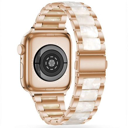Ремешок-браслет для Apple Watch  4, 5, 6, 7, 8, SE 38, 40 и 41 мм металлический Tech-Protect Modern золотисто-белый