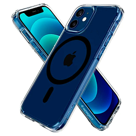Чехол для iPhone 12, 12 Pro гибридный Spigen Ultra Hybrid MagSafe прозрачно-черный