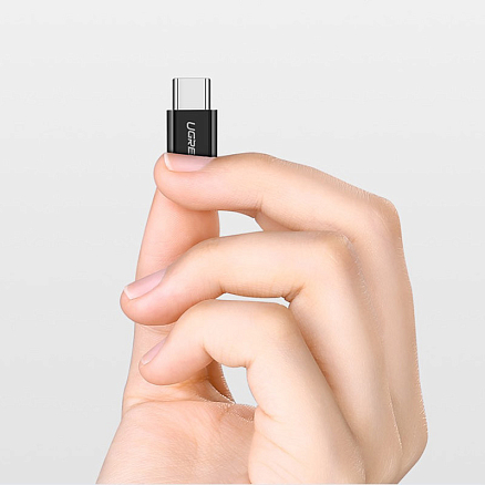 Переходник Type-C - MicroUSB (папа - мама) Ugreen US157 черный