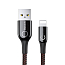 Кабель USB - Lightning для зарядки iPhone 1 м 2.4A с автоотключением плетеный Baseus C-shaped черный