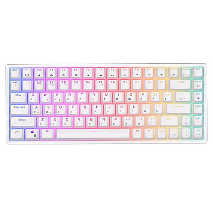 Клавиатура беспроводная Bluetooth Royal Kludge RK84 RK Red механическая с подсветкой игровая белая