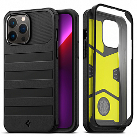 Чехол для iPhone 13 Pro гибридный с защитой экрана Spigen Max Geo Armor 360 черный