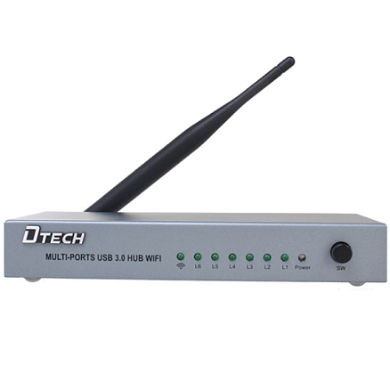 USB 3.0 HUB (разветвитель) на 7 портов активный + WI-FI Dtech DT-3307WF с питанием