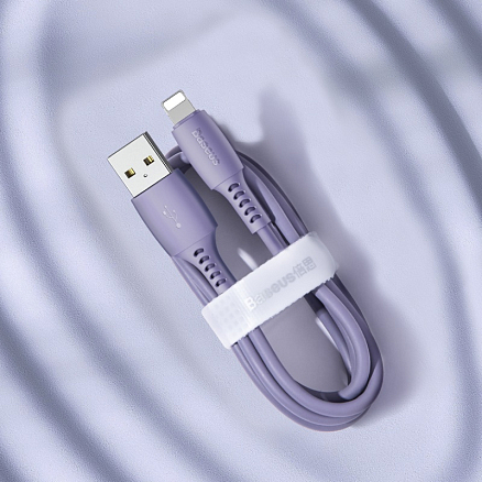 Кабель USB - Lightning для зарядки iPhone 1,2 м 2.4А Baseus Colourful фиолетовый