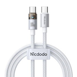 Кабель Type-C - Type-C для зарядки 1,2 м 5А 100W плетеный McDodo CA-5582 (быстрая зарядка PD) белый