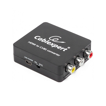 Переходник (преобразователь) HDMI - 3RCA (папа - мама) с питанием от USB порта Cablexpert