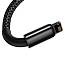 Кабель USB - Lightning для зарядки iPhone 2 м 2.4А плетеный Baseus Tungsten Gold черный