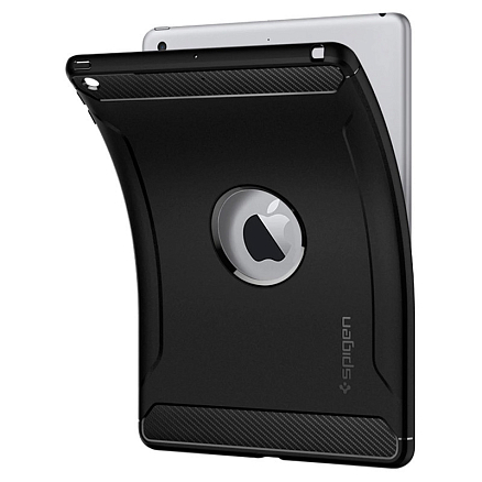 Чехол для iPad 2018, 2017 гелевый Spigen SGP Rugged Armor черный
