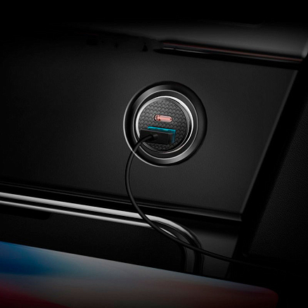 Зарядное устройство автомобильное с USB и Type-C входами 5А 30W Baseus Circular PPS (быстрая зарядка PD 3.0, QC 4.0) черное