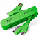 Адаптер USB 3-в-1 microUSB + Apple 30-pin + Apple Lightning Forever зеленый
