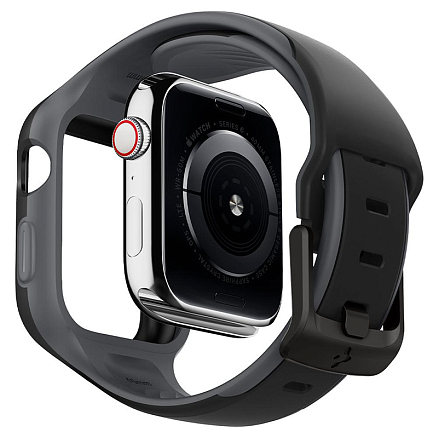 Чехол с ремешком для Apple Watch 40 мм гелевый Spigen Liquid Air Pro черный