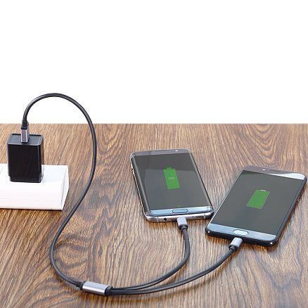 Кабель USB - MicroUSB, Type-C 1,5 м 2.4A Ugreen US196 черный