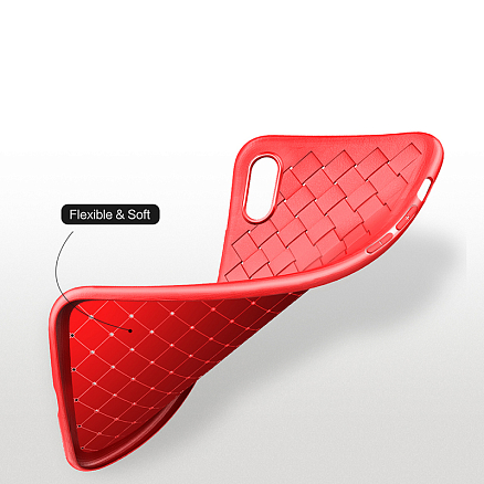 Чехол для iPhone X, XS гелевый ультратонкий Rock Ultrathin Weave красный