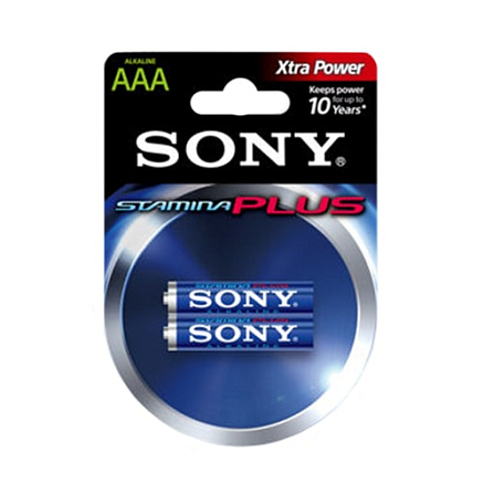 Батарейка LR03 Alkaline (пальчиковая маленькая AAA) Sony Stamina Plus упаковка 2 шт.