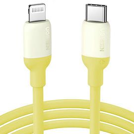 Кабель Type-C - Lightning для зарядки 1 м 3А MFi Ugreen US387 (быстрая зарядка PD) желтый