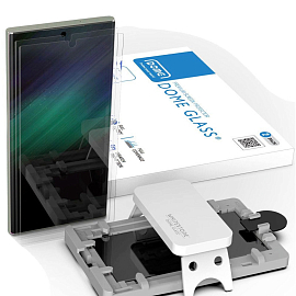Защитное стекло для Samsung Galaxy S23 Ultra на весь экран противоударное WhiteStone Dome Glass c УФ-лампой прозрачное 2 шт.