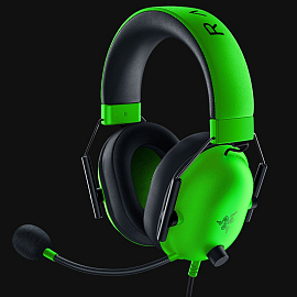 Наушники Razer BlackShark V2 X полноразмерные с микрофоном игровые зеленые