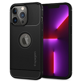 Чехол для iPhone 13 Pro гелевый Spigen Rugged Armor черный