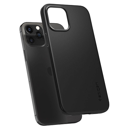 Чехол для iPhone 12 Pro Max пластиковый тонкий Spigen Thin Fit черный