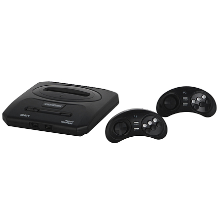 Игровая приставка Retro Genesis Remix 8/16Bit 600 игр с двумя беспроводными геймпадами черная