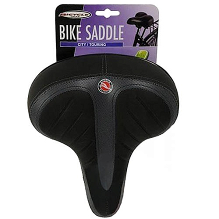 Сиденье для велосипеда широкое мягкое с амортизаторами Bicycle Gear BG-73003 черное